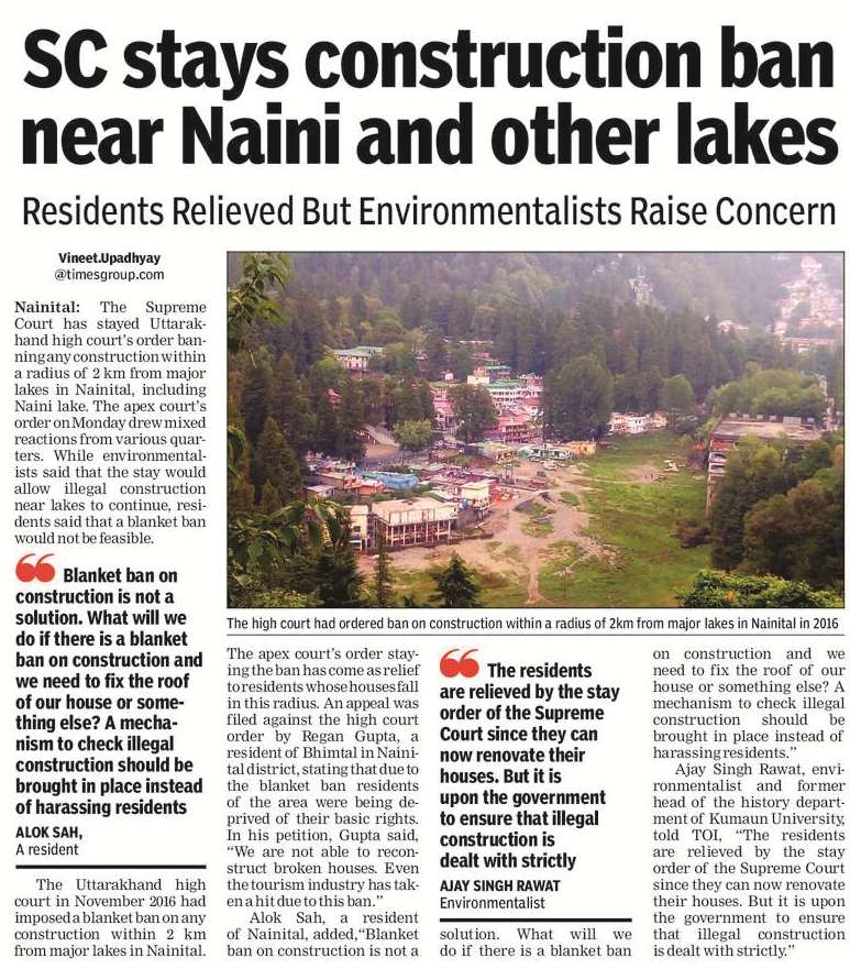 sc-stays-construction-ban-near-naini-and-other-lakes nainital uttarakhand